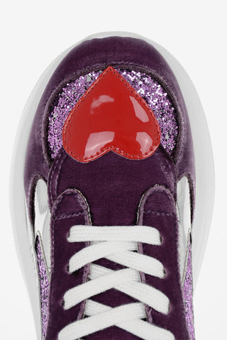 LOVE Chenille Glittered Sneakers