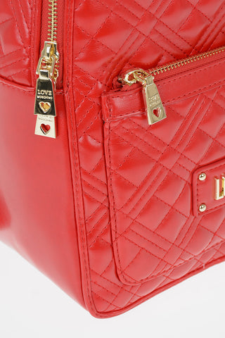 LOVE Faux Leather Quilted Backpack