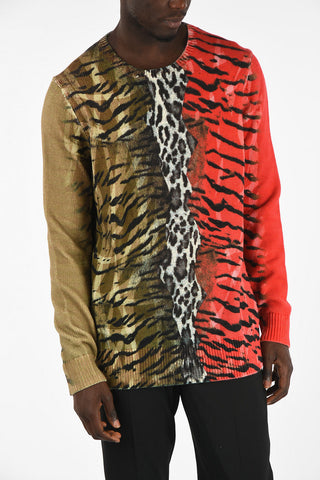 Animal Printed Crewneck Sweater