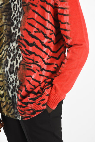 Animal Printed Crewneck Sweater
