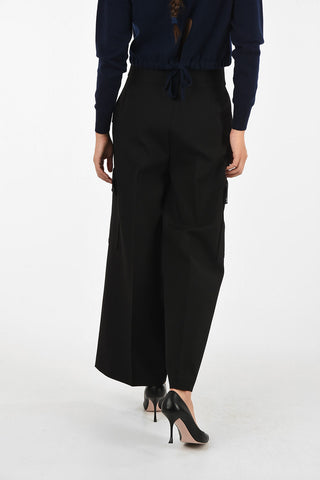 High-Waisted Wool Cargo Pants