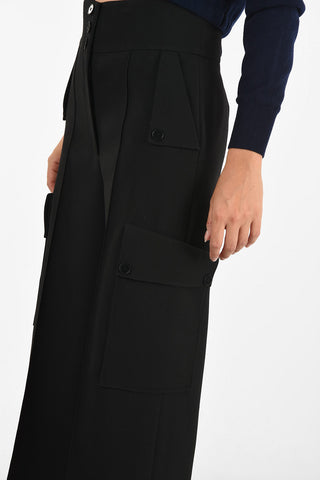 High-Waisted Wool Cargo Pants