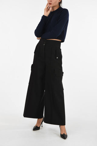 High-Waisted Wool Cargo Pants