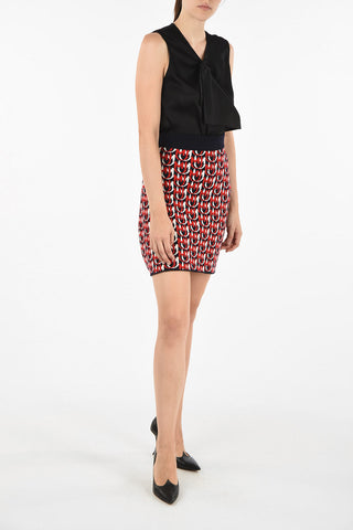 all over logo mini skirt
