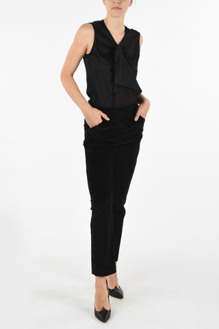 velvet straight pants