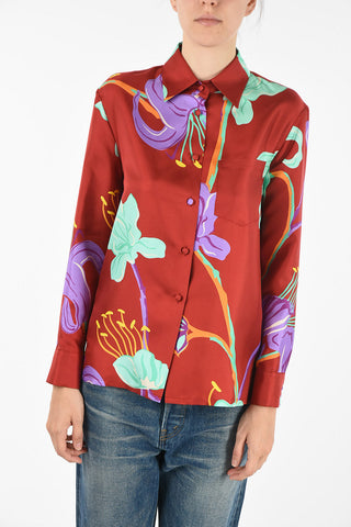 floral-print silk BOY blouse