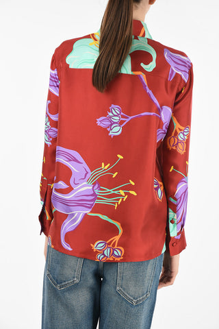 floral-print silk BOY blouse