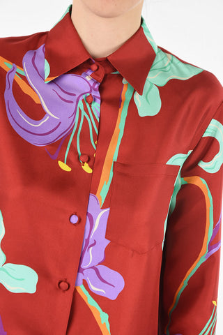 floral-print silk BOY blouse