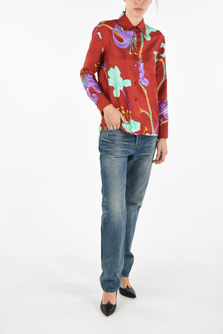 floral-print silk BOY blouse