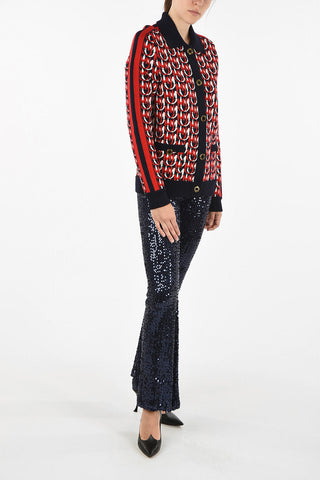cardigan con logo