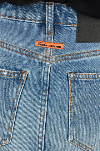 Distressed Denim Mini Skirt