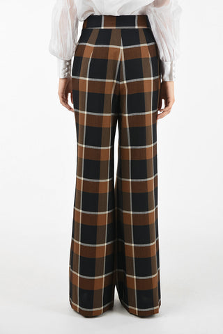 Pantaloni Palazzo MOON a Quadri Plaid