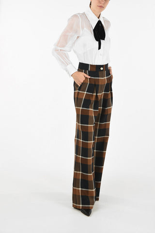 Pantaloni Palazzo MOON a Quadri Plaid
