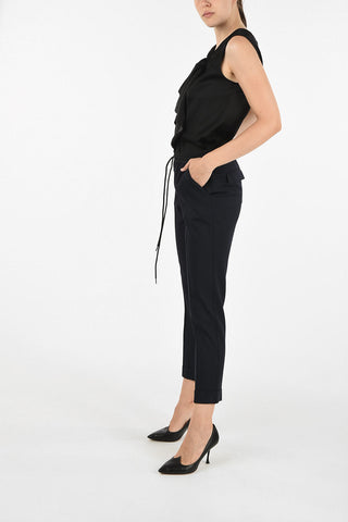 pantalone capri con coulisse in vita