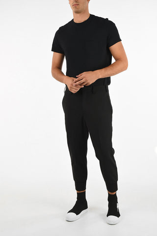 Slim Fit Pants with Stretchy Ankle Band