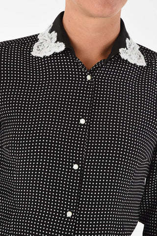 polka dots silk blouse