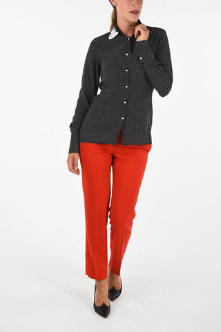 polka dots silk blouse