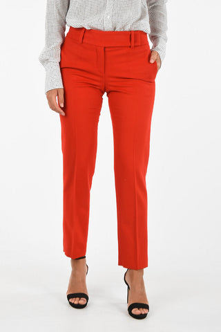 virgin wool straight pants