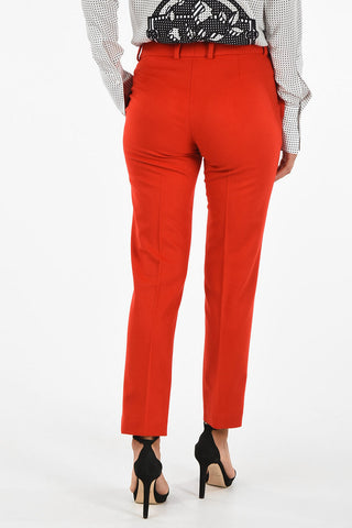virgin wool straight pants