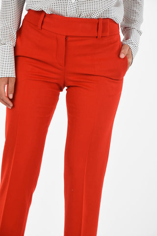 virgin wool straight pants