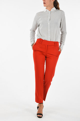 virgin wool straight pants