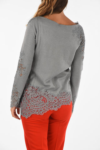 bateau neckline crochet sweater