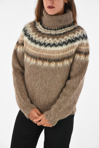 maglia a collo alto eyelash knit