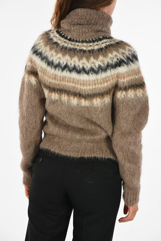 maglia a collo alto eyelash knit