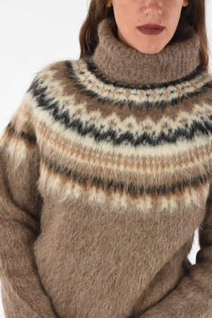 eyelash knit turtle-neck sweater