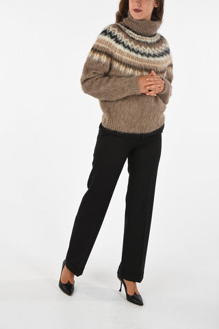maglia a collo alto eyelash knit