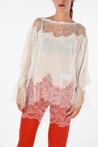 silk and lace top