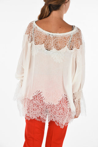 silk and lace top