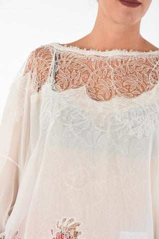 silk and lace top