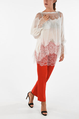 silk and lace top