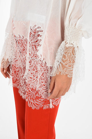silk and lace top
