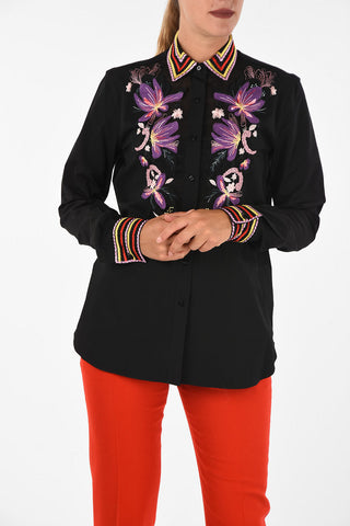 blouse with floral embroidery