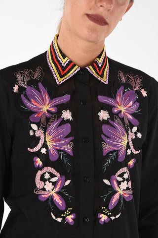 blouse with floral embroidery