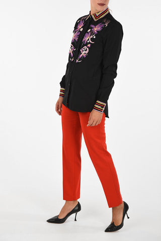 blouse with floral embroidery