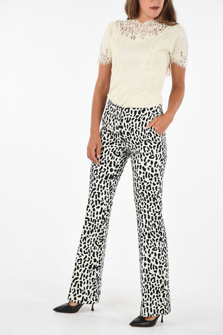 ERMANNO pantalone bootcut animalier