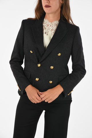 center vent double-breasted blazer