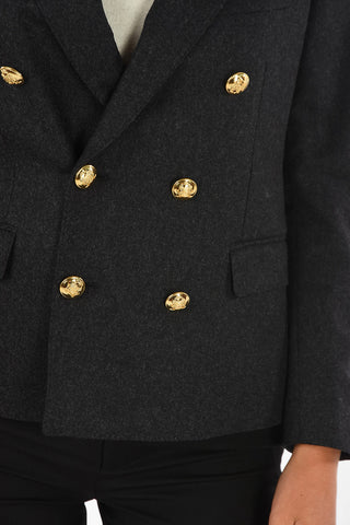 center vent double-breasted blazer