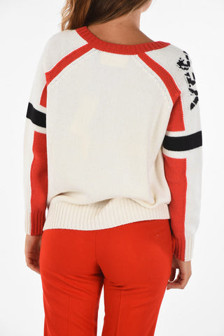 embroidered v-neck sweater