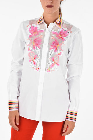 blouse with floral embroidery