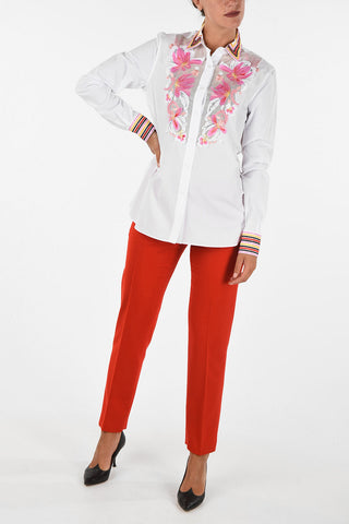 blouse with floral embroidery