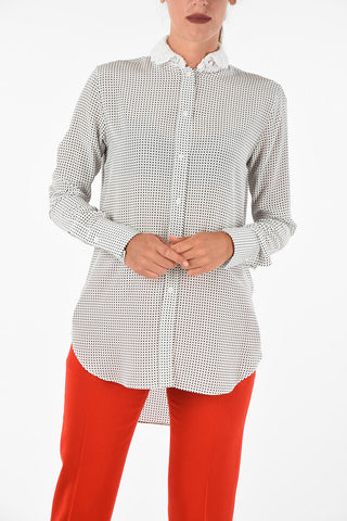 polka dots silk blouse
