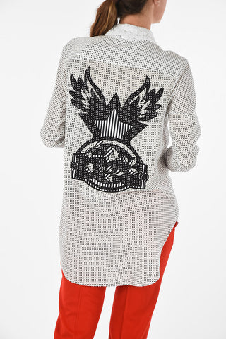 polka dots silk blouse