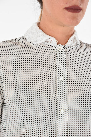 polka dots silk blouse