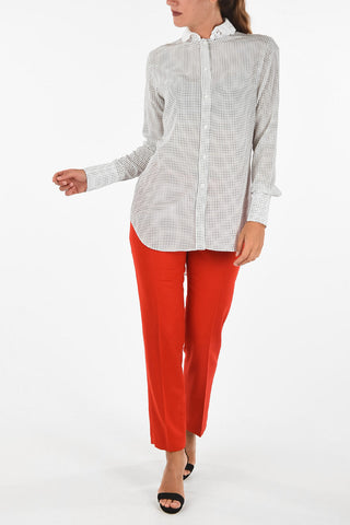 polka dots silk blouse