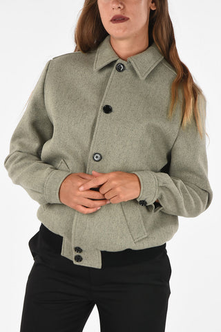 wool crotch length balmacaan coat
