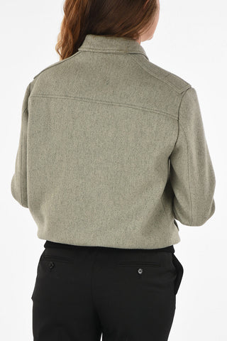 wool crotch length balmacaan coat